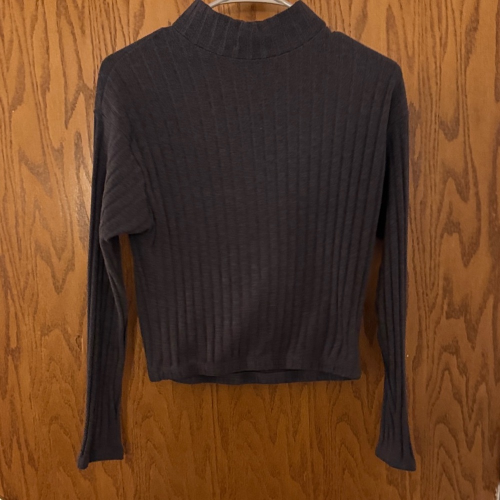 Olivia Rae Charcoal Ribbed Turtleneck